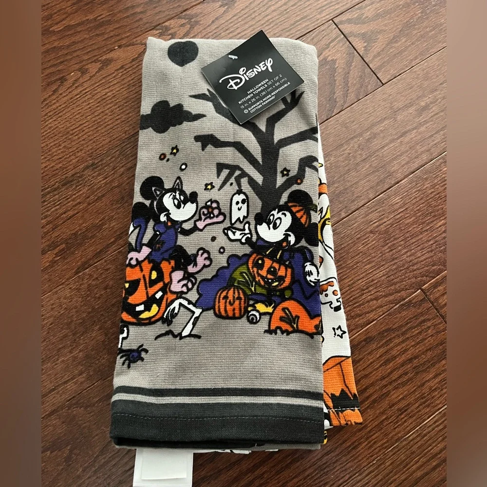 Disney Halloween Gray and Black Kitchen Towels